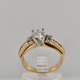 0.67 CTW Diamond Engagement Ring 14k Yellow Gold, Size 5.75