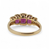 Rhodolite Garnet and Diamond Ring 14k Yellow Gold - Size 8