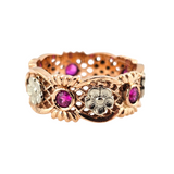 0.55 CTW Pink Sapphire Floral Band 14k Rose Gold - Size 8