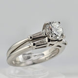1.24 CTW Round Brilliant Cut Diamond Engagement Ring Set - Platinum - Size 6.5
