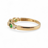 0.51 CTW Tsavorite and diamond Ring 14k Yellow Gold - Size 8