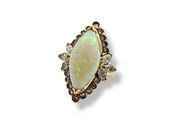 7.35CT. Opal and Diamond Ring in 18kt Yellow Gold, Size 7.5