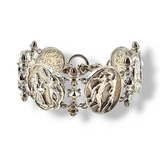 Sterling Silver Greek Scenic Relief Panel Bracelet