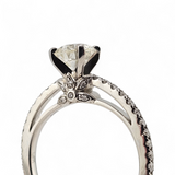 1.55 CTW Diamond Engagement Ring 14k White Gold - Size 6.5