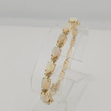 11.36 CTW Opal and Diamond Bracelet 14k Yellow Gold