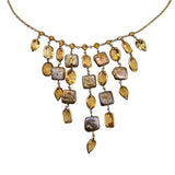 Citrine and Baroque Pearl Necklace 14k Yellow Gold