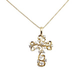 0.50 CTW Diamond Cross Necklace 14k Yellow Gold