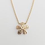 0.38 CTW Diamond Floral Pendant Necklace 14k Yellow Gold