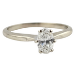0.57 CTW Diamond Engagement Bridal Set 18k White Gold - Size 6.5
