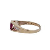 Ruby and Diamond Ring 14k Yellow Gold - Size 8.75