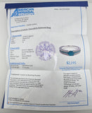 0.54 CTW Emerald and Diamond Ring 18k White Gold - Size 6.25