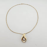 1.09 CTW Diamond Swirl Pendant Necklace 14k Yellow Gold