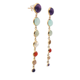 Sterling Silver Gold Vermeil Gemstone Dangle Earrings