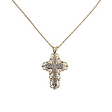 0.20 CTW Diamond Cross Necklace 14k Yellow Gold