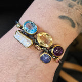 Sterling Silver Gemstone Cuff Bracelet